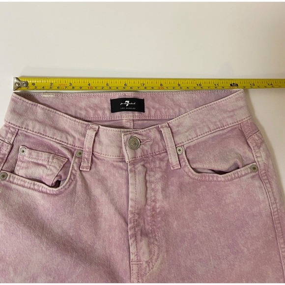 SEVEN FOR ALL MANKIND Jeans Womens 26 Pink High Waist High Rise Cropped Straight - Picture 13 of 14